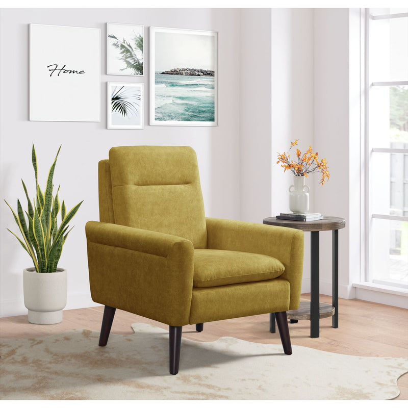 Hawk Accent Arm Chair with Memory foam in Radiance Yellow and Espresso - Al Rugaib Furniture