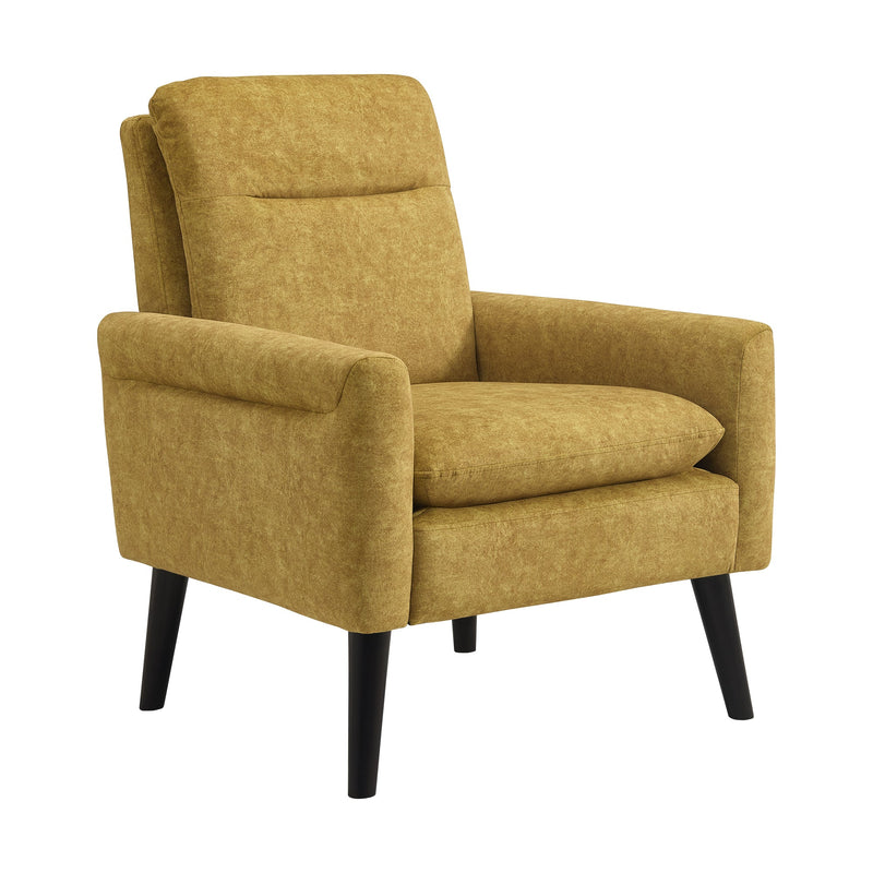 Hawk Accent Arm Chair with Memory foam in Radiance Yellow and Espresso - Al Rugaib Furniture