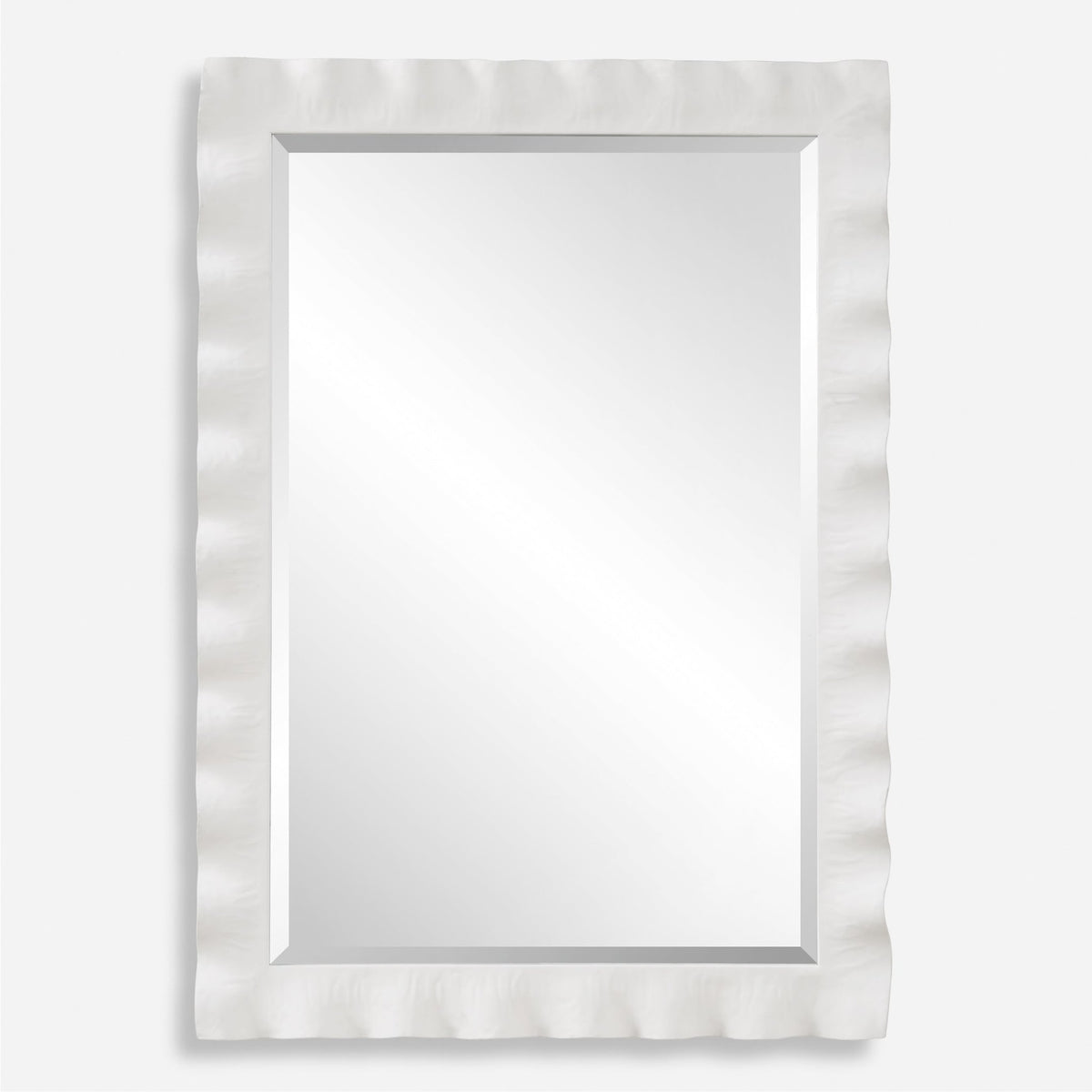 Haya White Scalloped Mirror Mirrors| Uttermost