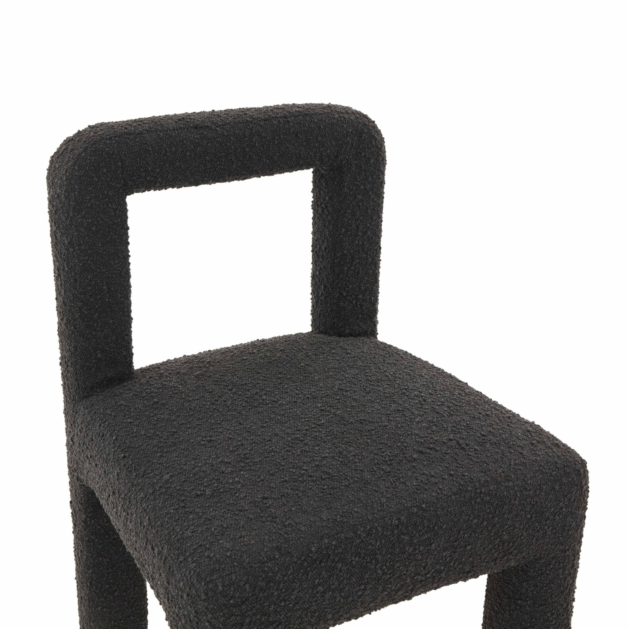 Hazel Black Boucle Dining Chair Dining Chairs| TOV