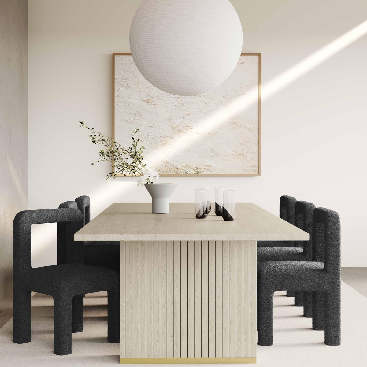 Hazel Black Boucle Dining Chair Dining Chairs| TOV