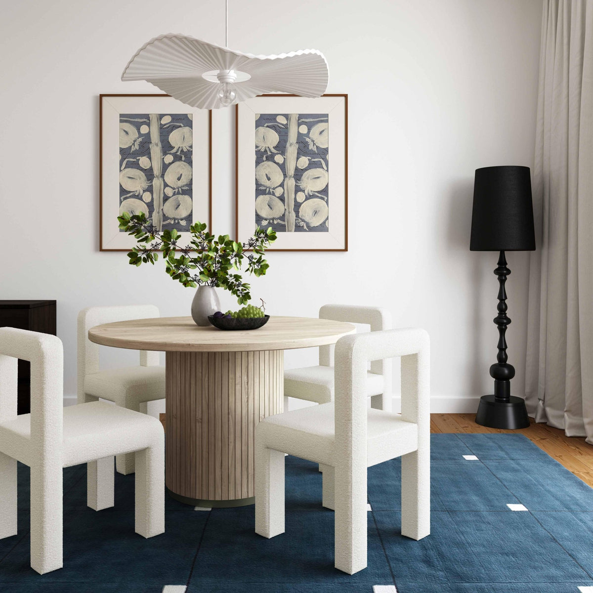 Hazel Cream Boucle Dining Chair Dining Chairs| TOV