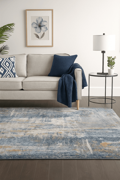 Hazel Dark Blue Rug - Al Rugaib Furniture