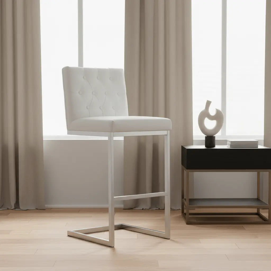 Helsinki White Steel Barstool Counter Stools| TOV