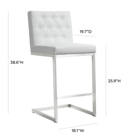 Helsinki White Steel Counter Stool - Al Rugaib Furniture