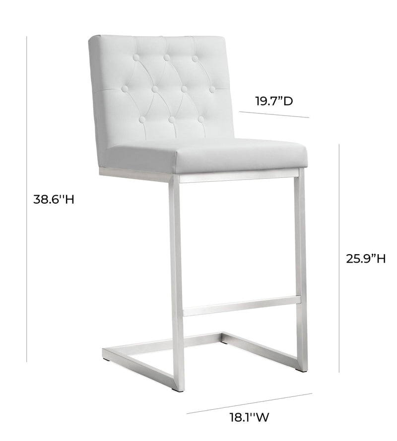 Helsinki White Steel Counter Stool - Al Rugaib Furniture