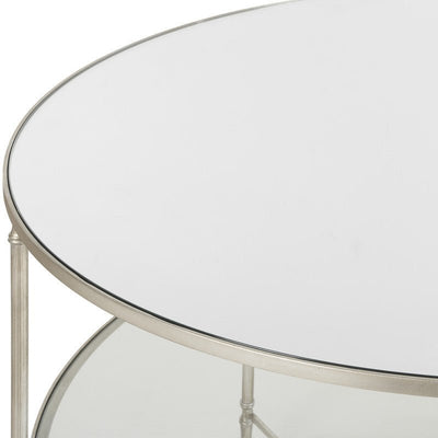 Henzler 106 W x 76 H x 106 D Round Coffee Table with Mirror Top - Al Rugaib Furniture