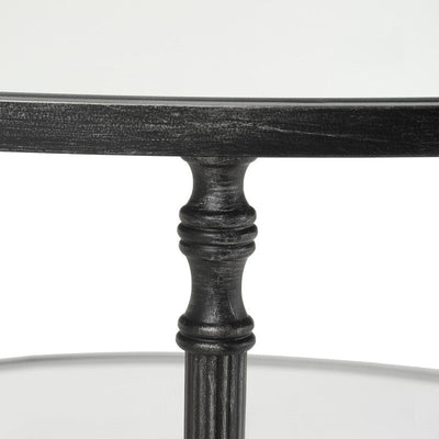 Henzler 106 W x 76 H x 106 D Round Coffee Table with Mirror Top - Al Rugaib Furniture