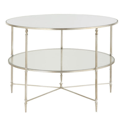 Henzler 106 W x 76 H x 106 D Round Coffee Table with Mirror Top - Al Rugaib Furniture