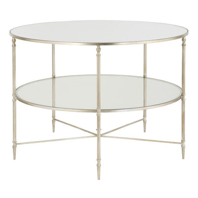 Henzler 106 W x 76 H x 106 D Round Coffee Table with Mirror Top - Al Rugaib Furniture