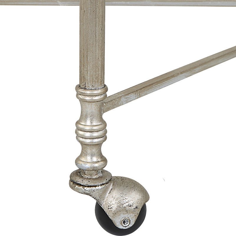 Henzler 106 W x 95 H x 45 D Silver Bar Cart with Mirror Top Serving Carts| Uttermost