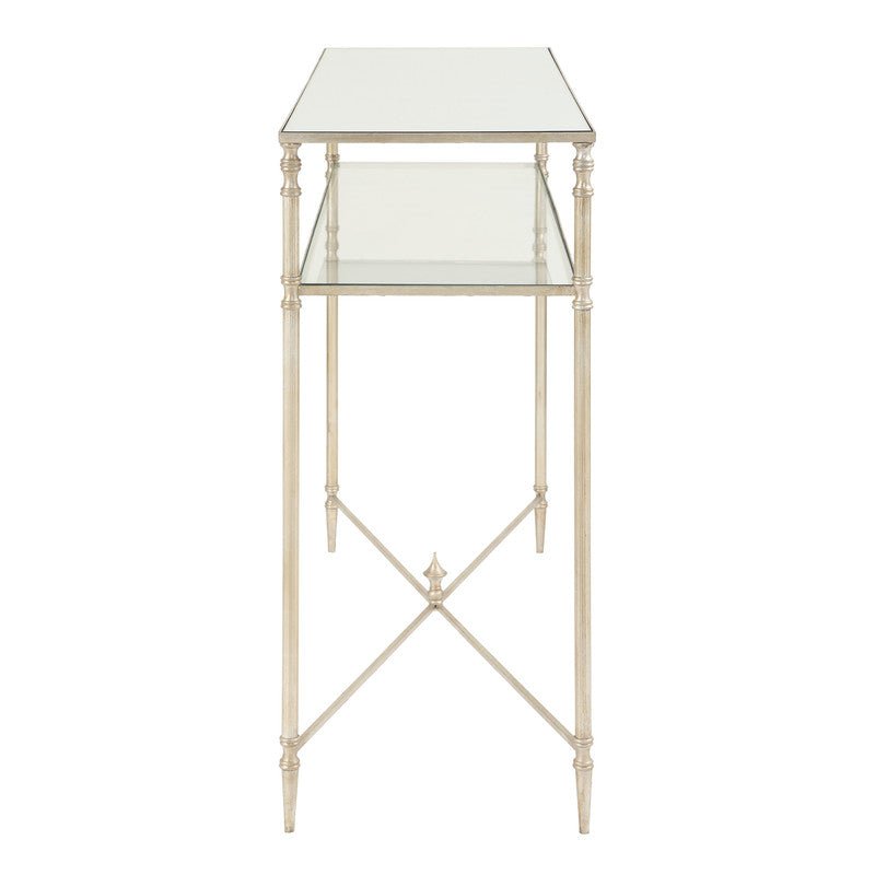 Henzler 114 W x 83 H x 35 D Champagne Rectangle Console Table with Mirror Top Consoles & Sideboards| Uttermost