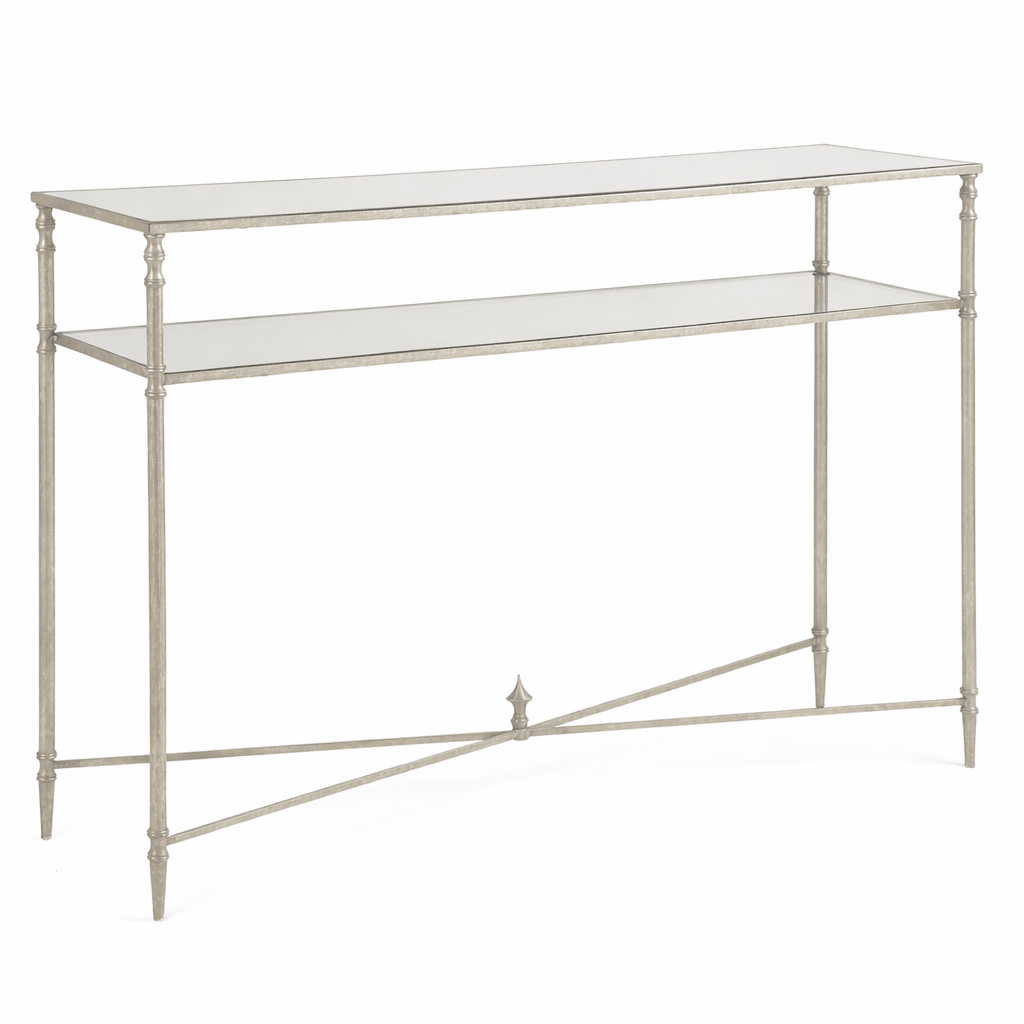 Henzler 114 W x 83 H x 35 D Silver Rectangle Console Table with Mirror Top Consoles & Sideboards| Uttermost