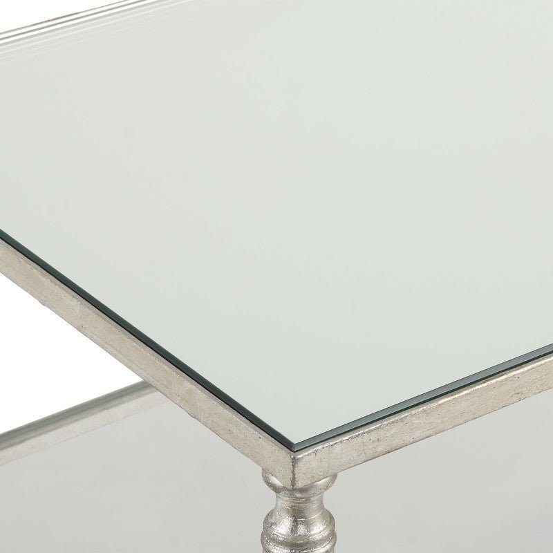 Henzler 114 W x 83 H x 35 D Silver Rectangle Console Table with Mirror Top Consoles & Sideboards| Uttermost