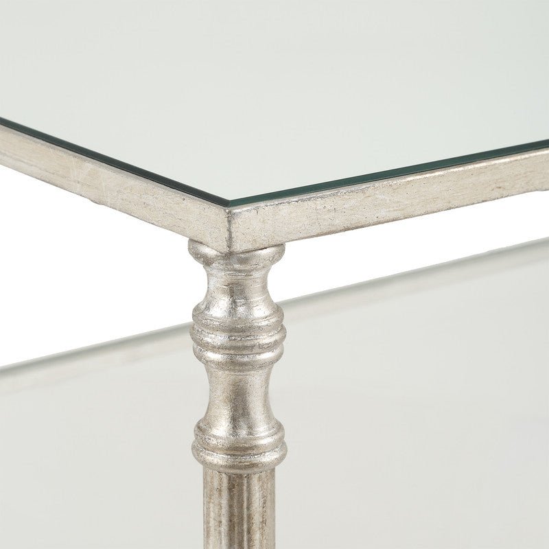 Henzler 114 W x 83 H x 35 D Silver Rectangle Console Table with Mirror Top Consoles & Sideboards| Uttermost