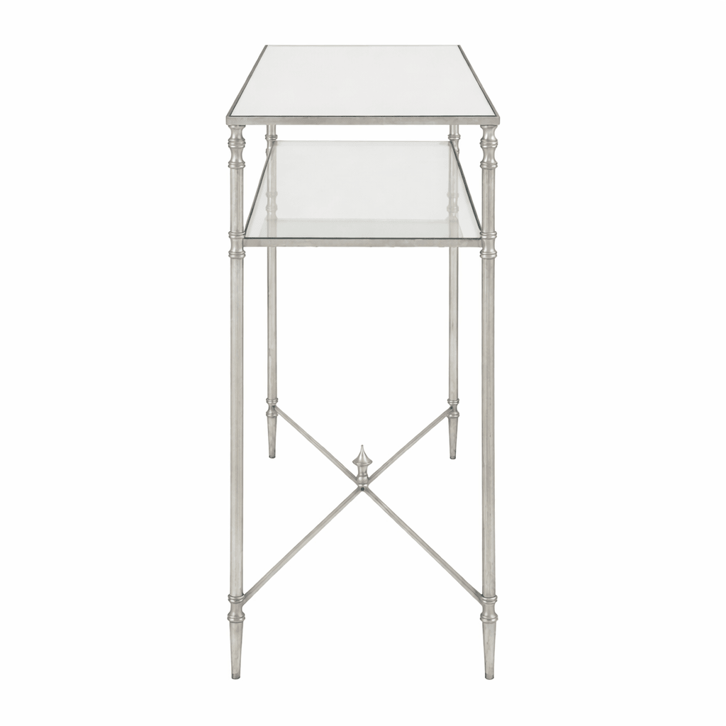 Henzler 114 W x 83 H x 35 D Silver Rectangle Console Table with Mirror Top Consoles & Sideboards| Uttermost