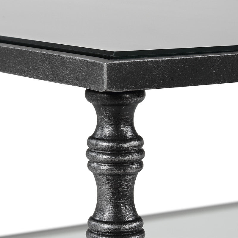 Henzler 121 W x 48 H x 71 D Black Rectangle Coffee Table with Mirror Top Coffee Tables| Uttermost