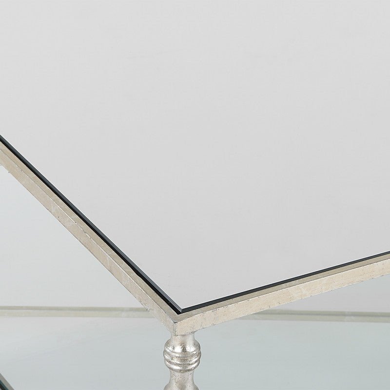 Henzler 121 W x 48 H x 71 D Silver Rectangle Coffee Table with Mirror Top Coffee Tables| Uttermost