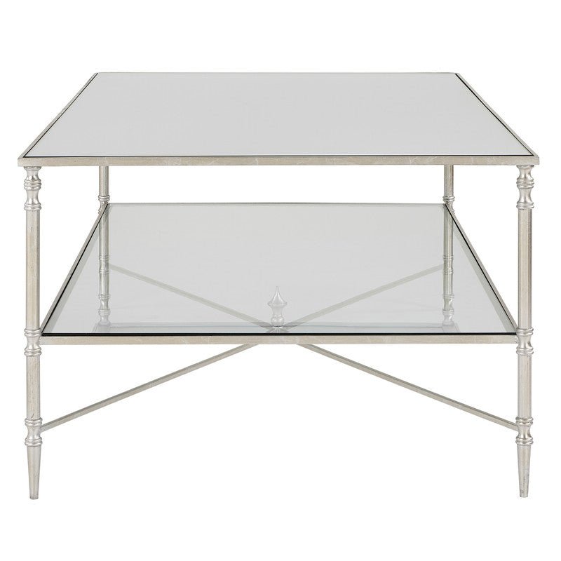 Henzler 121 W x 48 H x 71 D Silver Rectangle Coffee Table with Mirror Top Coffee Tables| Uttermost
