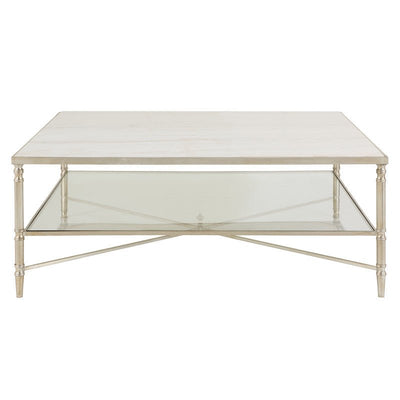 Henzler 126 W x 47 H x 126 D Square Coffee Table with Marble Top - Al Rugaib Furniture