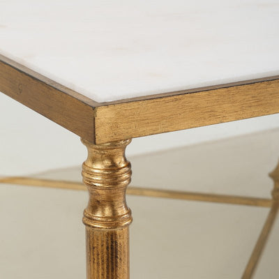 Henzler 126 W x 47 H x 126 D Square Coffee Table with Marble Top - Al Rugaib Furniture