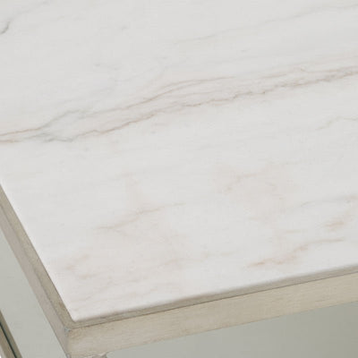 Henzler 126 W x 47 H x 126 D Square Coffee Table with Marble Top - Al Rugaib Furniture