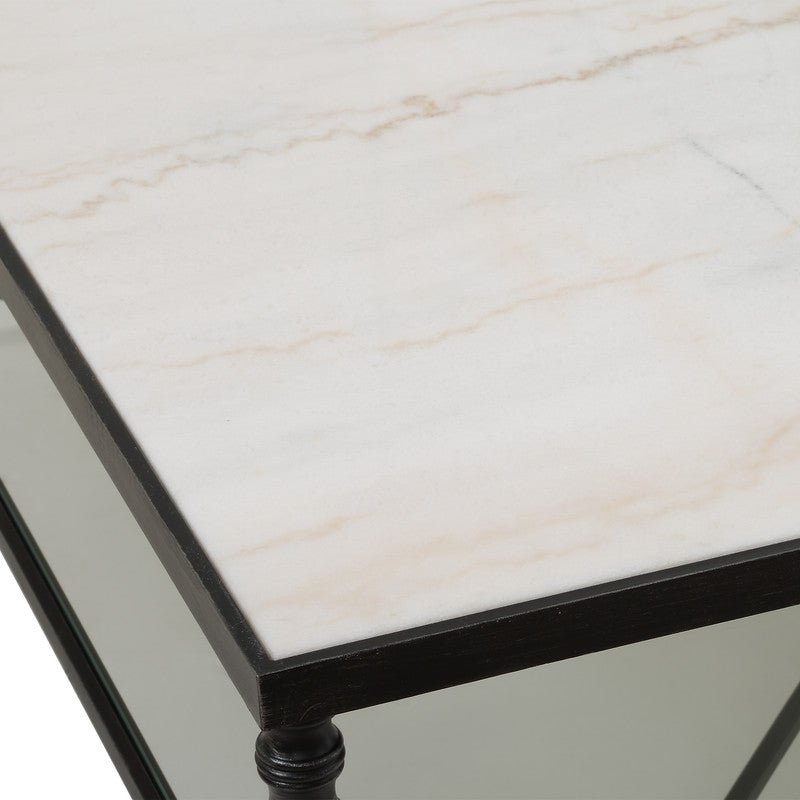 Henzler 126 W x 47 H x 126 D Square Coffee Table with Marble Top - Al Rugaib Furniture