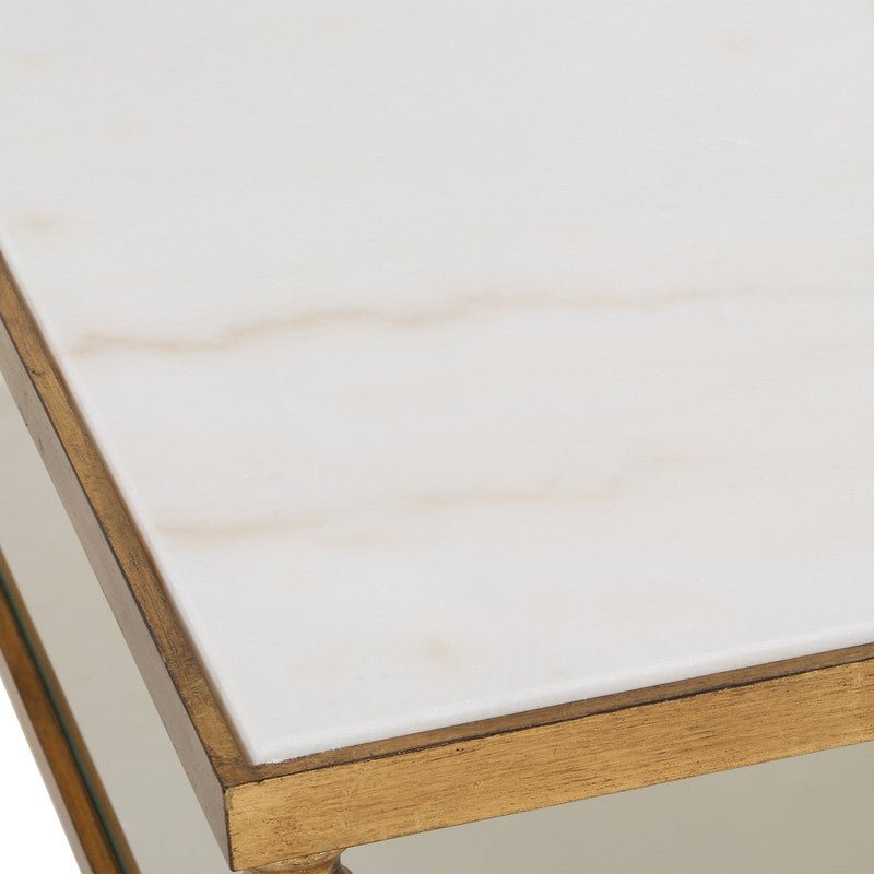 Henzler 126 W x 47 H x 126 D Square Coffee Table with Marble Top - Al Rugaib Furniture