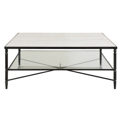 Henzler 126 W x 47 H x 126 D Square Coffee Table with Marble Top - Al Rugaib Furniture