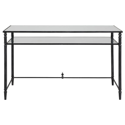 Henzler 132 W x 76 H x 71 D Rectangle Desk with Mirror Top - Al Rugaib Furniture