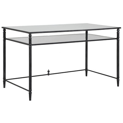 Henzler 132 W x 76 H x 71 D Rectangle Desk with Mirror Top - Al Rugaib Furniture