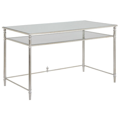 Henzler 132 W x 76 H x 71 D Rectangle Desk with Mirror Top - Al Rugaib Furniture