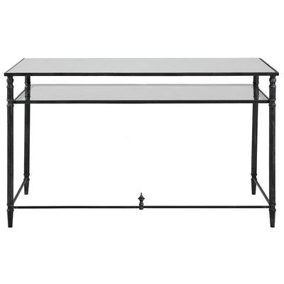 Henzler 132 W x 76 H x 71 D Rectangle Desk with Mirror Top - Al Rugaib Furniture
