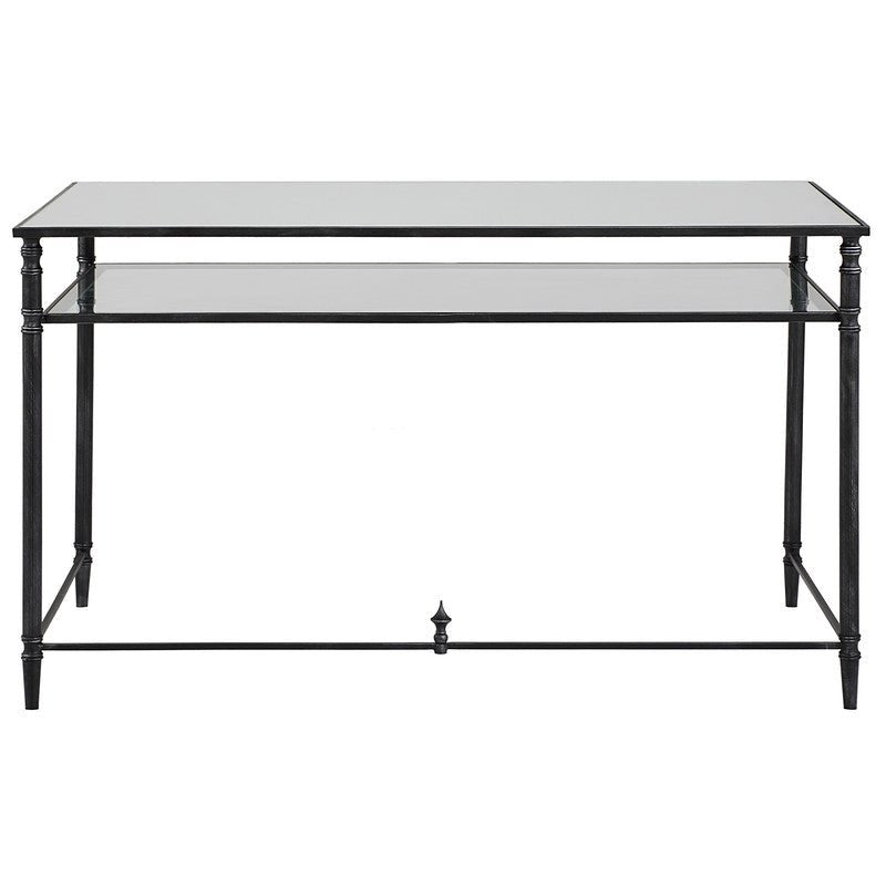 Henzler 132 W x 76 H x 71 D Rectangle Desk with Mirror Top - Al Rugaib Furniture