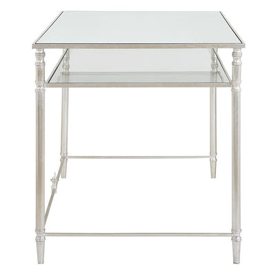 Henzler 132 W x 76 H x 71 D Rectangle Desk with Mirror Top - Al Rugaib Furniture