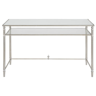Henzler 132 W x 76 H x 71 D Rectangle Desk with Mirror Top - Al Rugaib Furniture
