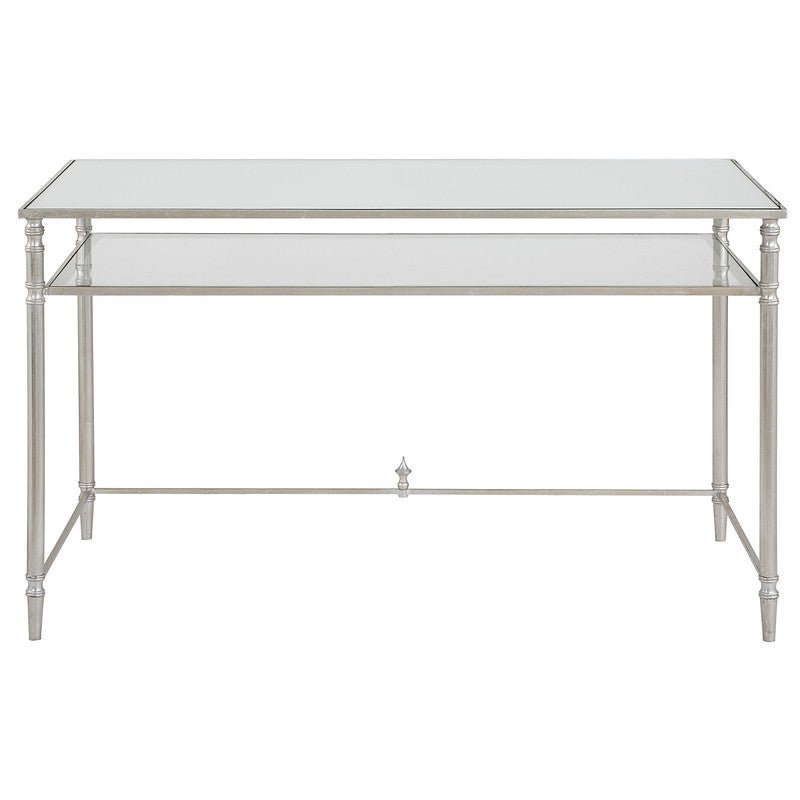 Henzler 132 W x 76 H x 71 D Rectangle Desk with Mirror Top - Al Rugaib Furniture