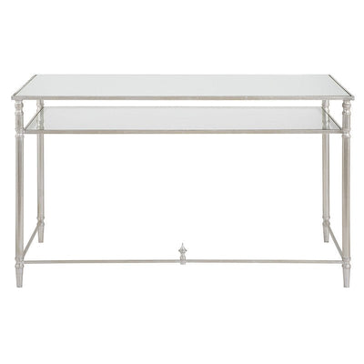 Henzler 132 W x 76 H x 71 D Rectangle Desk with Mirror Top - Al Rugaib Furniture