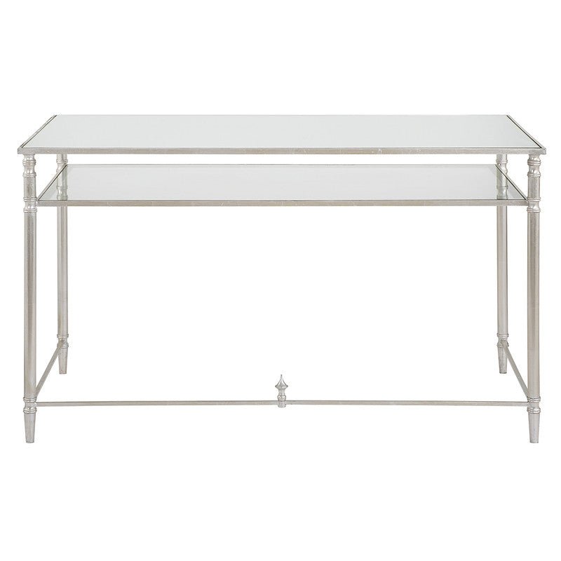 Henzler 132 W x 76 H x 71 D Rectangle Desk with Mirror Top - Al Rugaib Furniture
