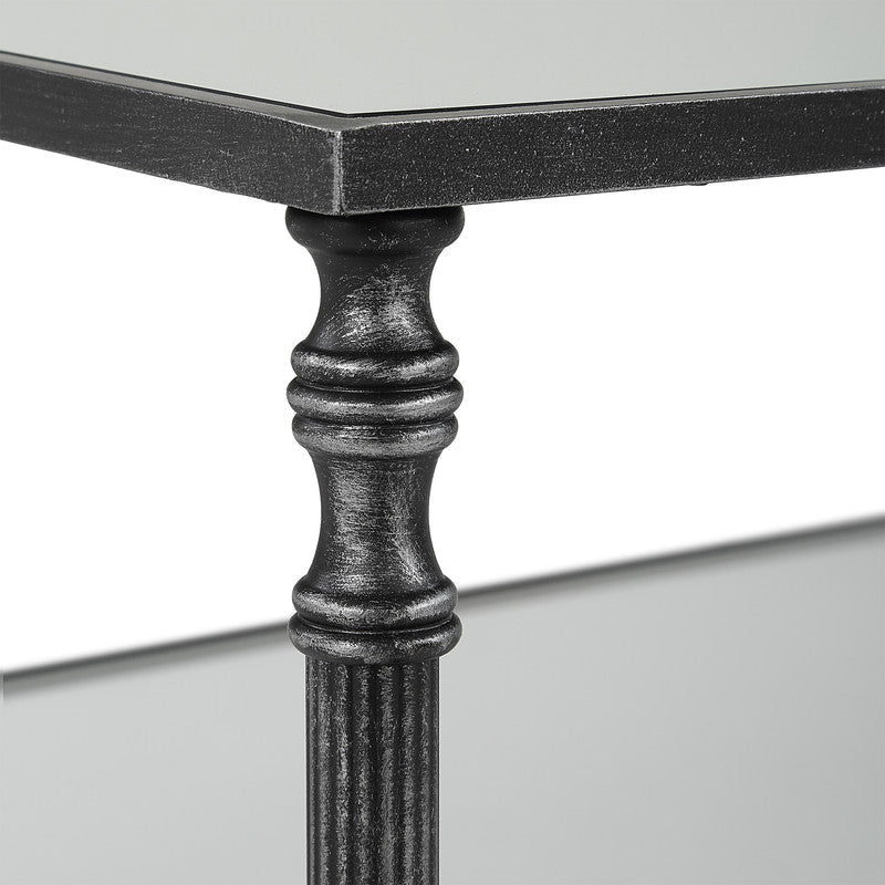 Henzler 151 W x 48 H x 60 D Black Rectangle Coffee Table with Mirror Top Coffee Tables| Uttermost
