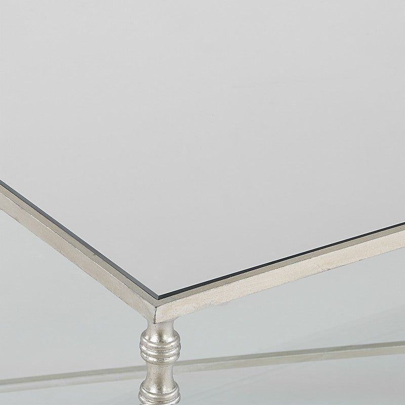 Henzler 151 W x 48 H x 60 D Silver Rectangle Coffee Table with Mirror Top Coffee Tables| Uttermost