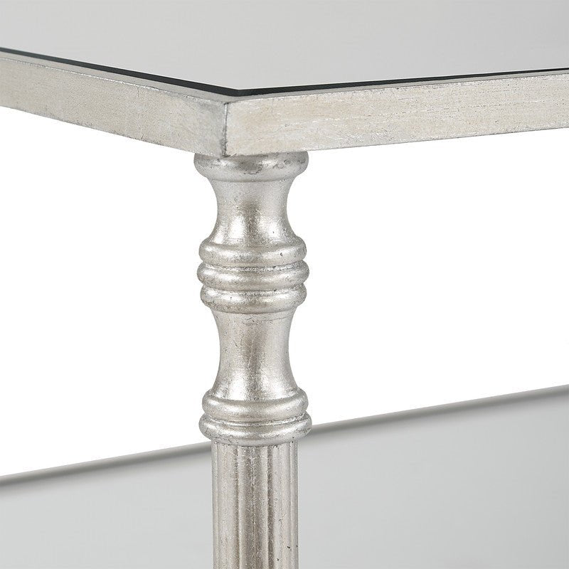 Henzler 151 W x 48 H x 60 D Silver Rectangle Coffee Table with Mirror Top Coffee Tables| Uttermost