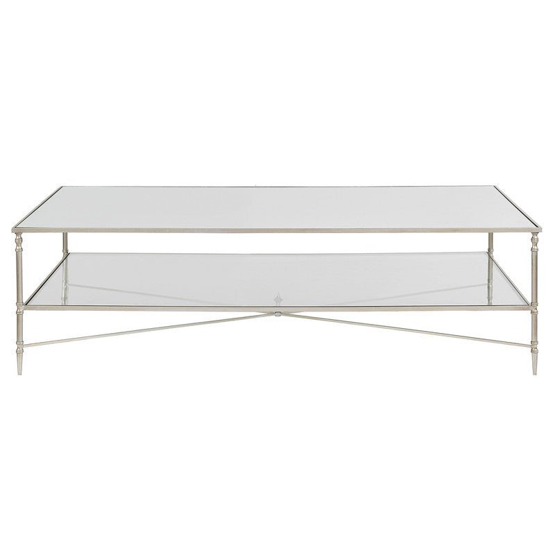 Henzler 169 W x 48 H x 108 D Silver Rectangle Coffee Table with Mirror Top Coffee Tables| Uttermost
