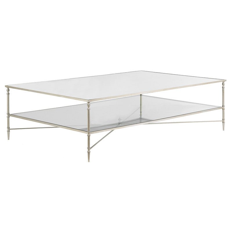 Henzler 169 W x 48 H x 108 D Silver Rectangle Coffee Table with Mirror Top Coffee Tables| Uttermost