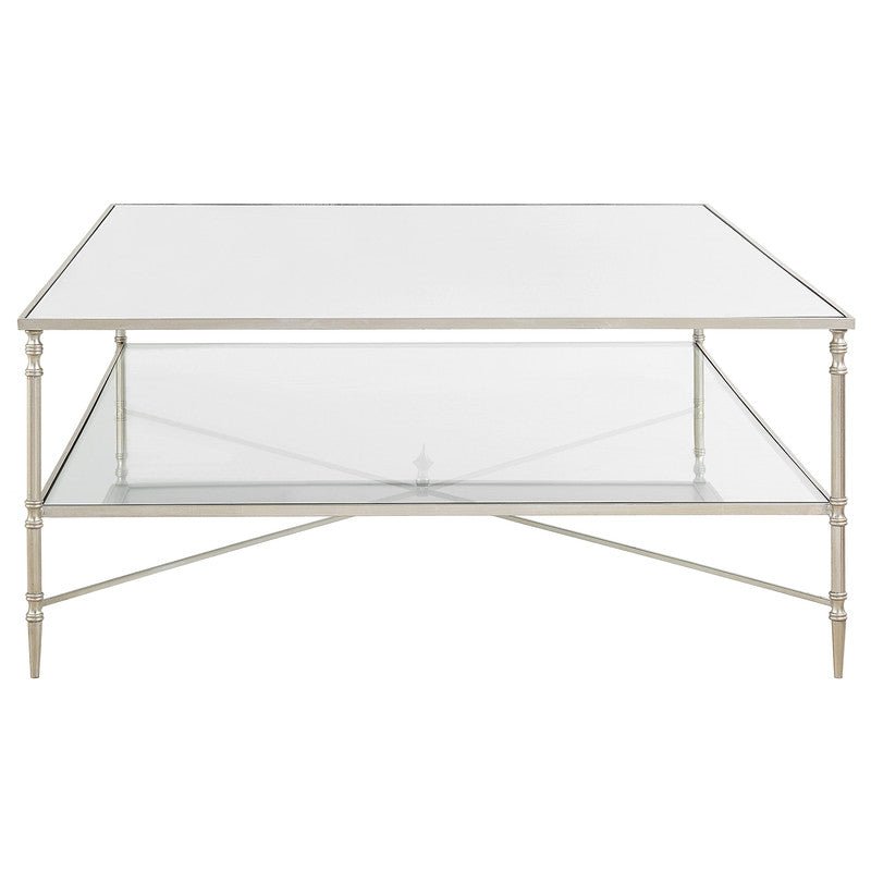 Henzler 169 W x 48 H x 108 D Silver Rectangle Coffee Table with Mirror Top Coffee Tables| Uttermost