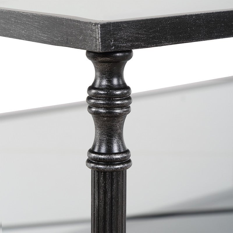 Henzler 181 W x 48 H x 91 D Black Rectangle Coffee Table with Mirror Top Coffee Tables| Uttermost