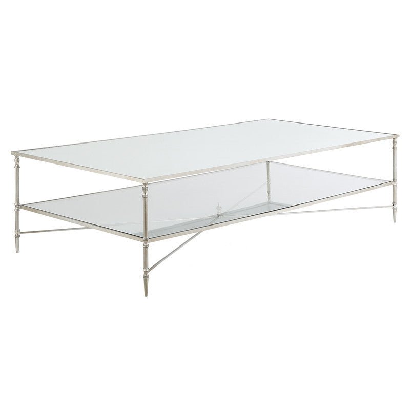 Henzler 181 W x 48 H x 91 D Silver Rectangle Coffee Table with Mirror Top Coffee Tables| Uttermost
