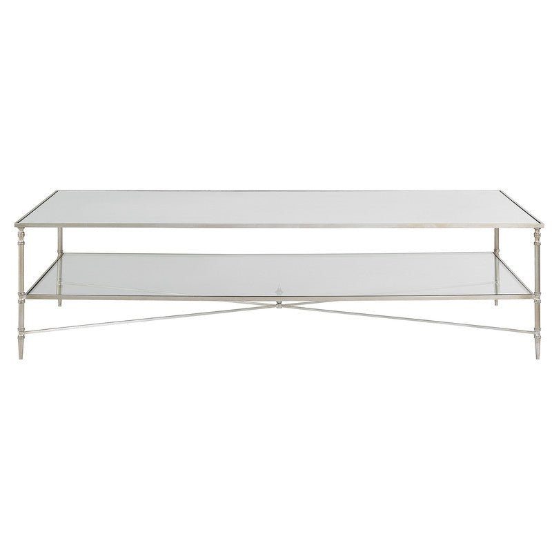 Henzler 181 W x 48 H x 91 D Silver Rectangle Coffee Table with Mirror Top Coffee Tables| Uttermost