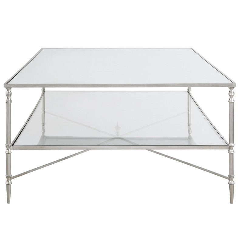 Henzler 181 W x 48 H x 91 D Silver Rectangle Coffee Table with Mirror Top Coffee Tables| Uttermost