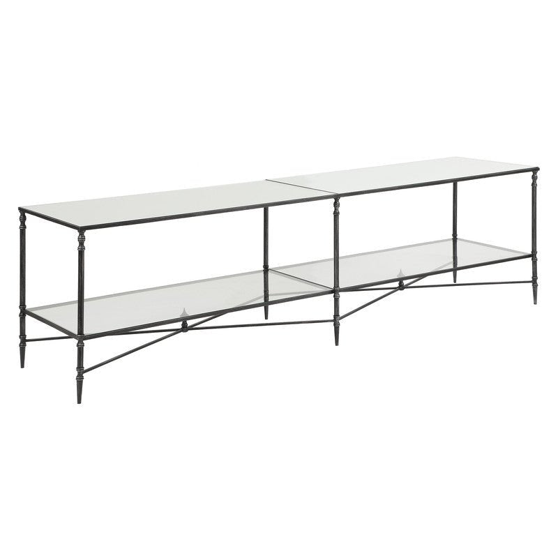 Henzler 200 W x 56 H x 48 D Black Tv unit with Mirror Top TV Units| Uttermost